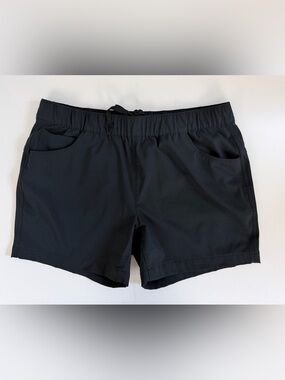 Eddie Bauer Women's Black Athletic Elastic Waist Mesh Lined 5 Pocket Shorts 12
